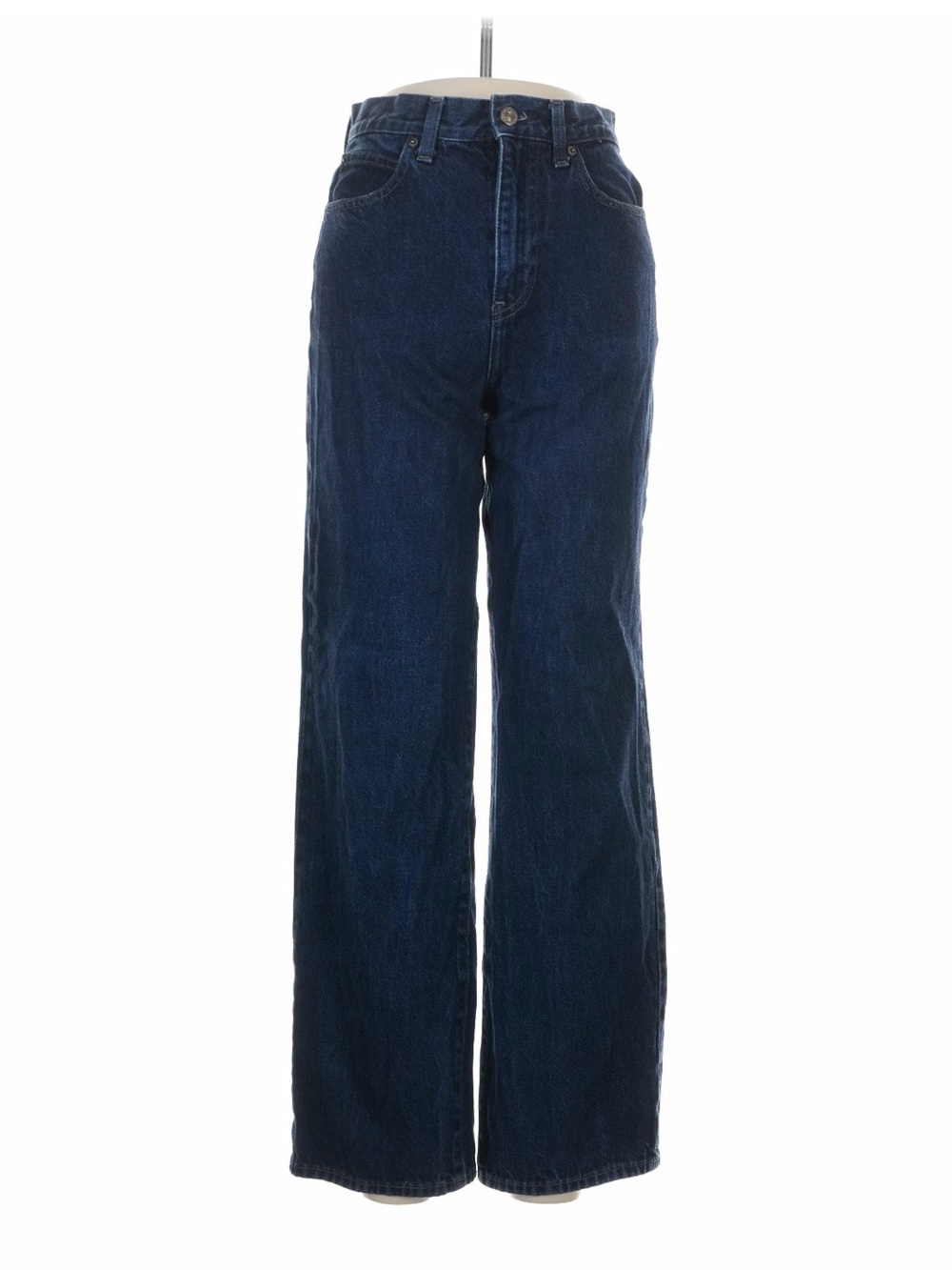Uniqlo Dark Blue High-Rise Wide-Leg Jeans